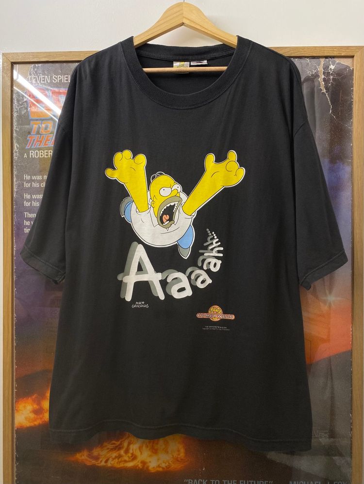 Immagine di 2000 The Simpsons Homeywear Screaming Homer Black Tee 1