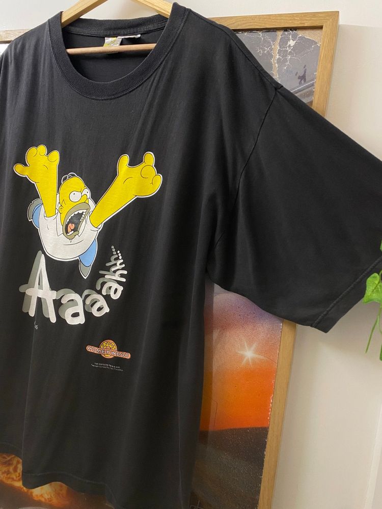 Immagine di 2000 The Simpsons Homeywear Screaming Homer Black Tee 3