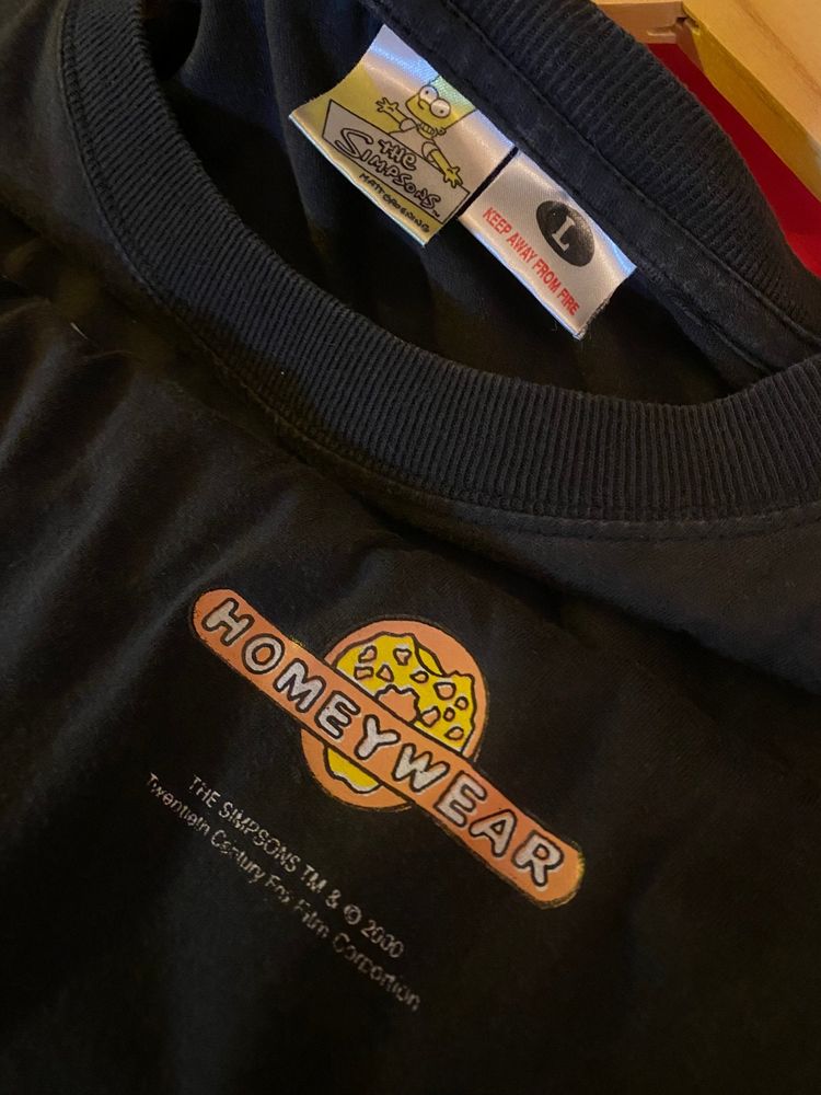 Immagine di 2000 The Simpsons Homeywear Screaming Homer Black Tee 5