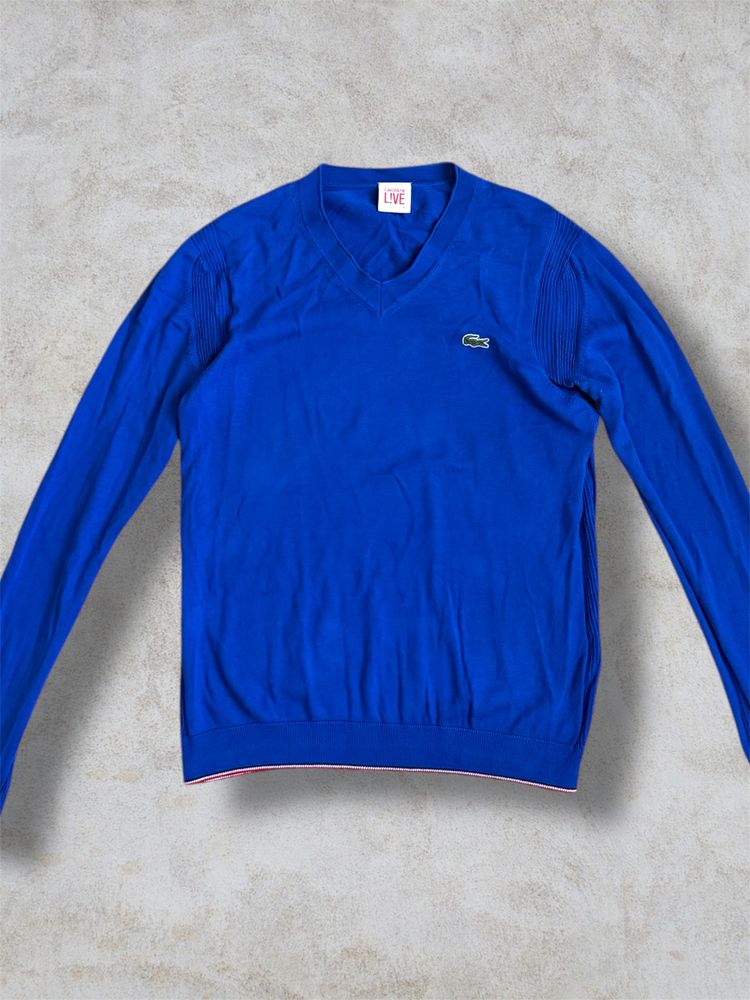 Lacoste Blue V-Neck Sweater