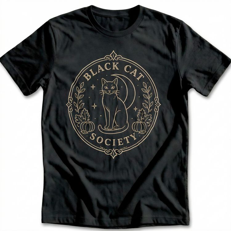 Black Cat Society Crest T-Shirt EU 3