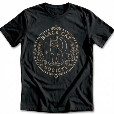 Black Cat Society Crest T-Shirt EU 3