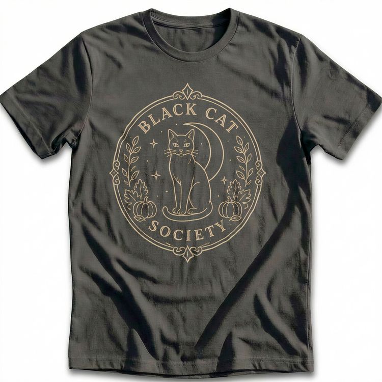 Black Cat Society Crest T-Shirt EU 2