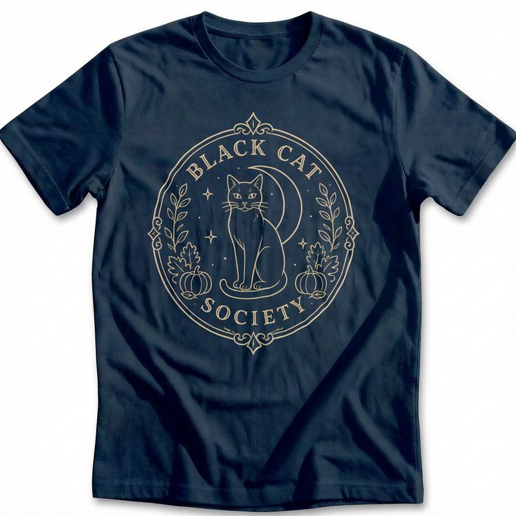 Black Cat Society Crest T-Shirt EU
