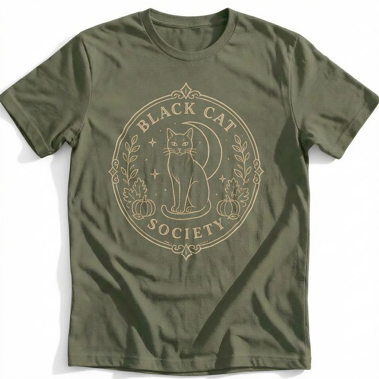Black Cat Society Crest T-Shirt EU 4
