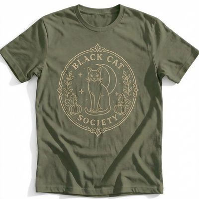 Black Cat Society Crest T-Shirt EU 4