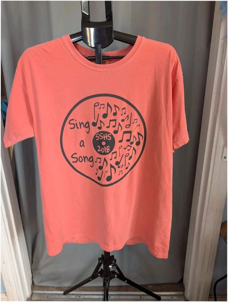 Comfort Colors Comfort Colors Coral Pink Graphic T-Shirt L Vintage Choir Vinyl Record Top product image