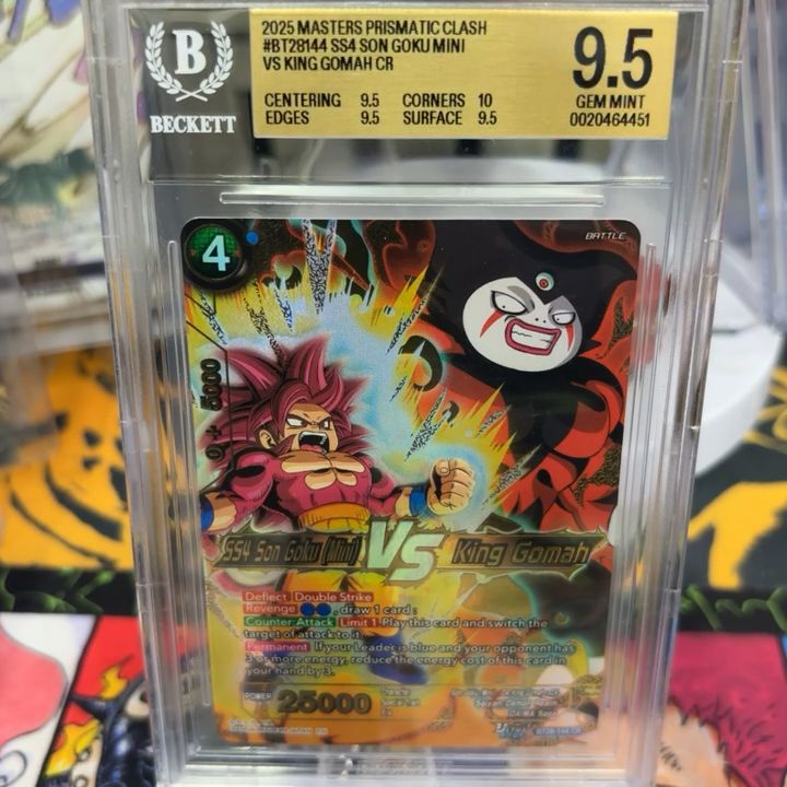 Bandai SS4 Son Goku (Mini) vs King Gomah #BT28144 [2025 Masters Prismatic Clash] BGS 9.5 - Dragon Ball image 1