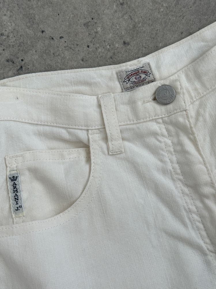 Armani Jeans 1990s Linen Slim Straight Leg Trousers - W26 4