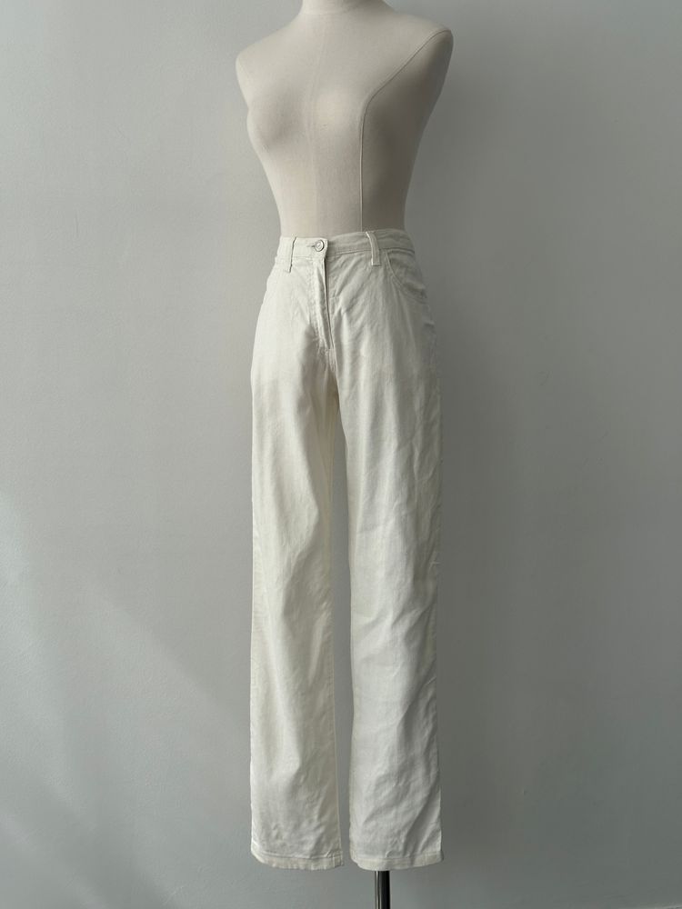 Armani Jeans 1990s Linen Slim Straight Leg Trousers - W26 2