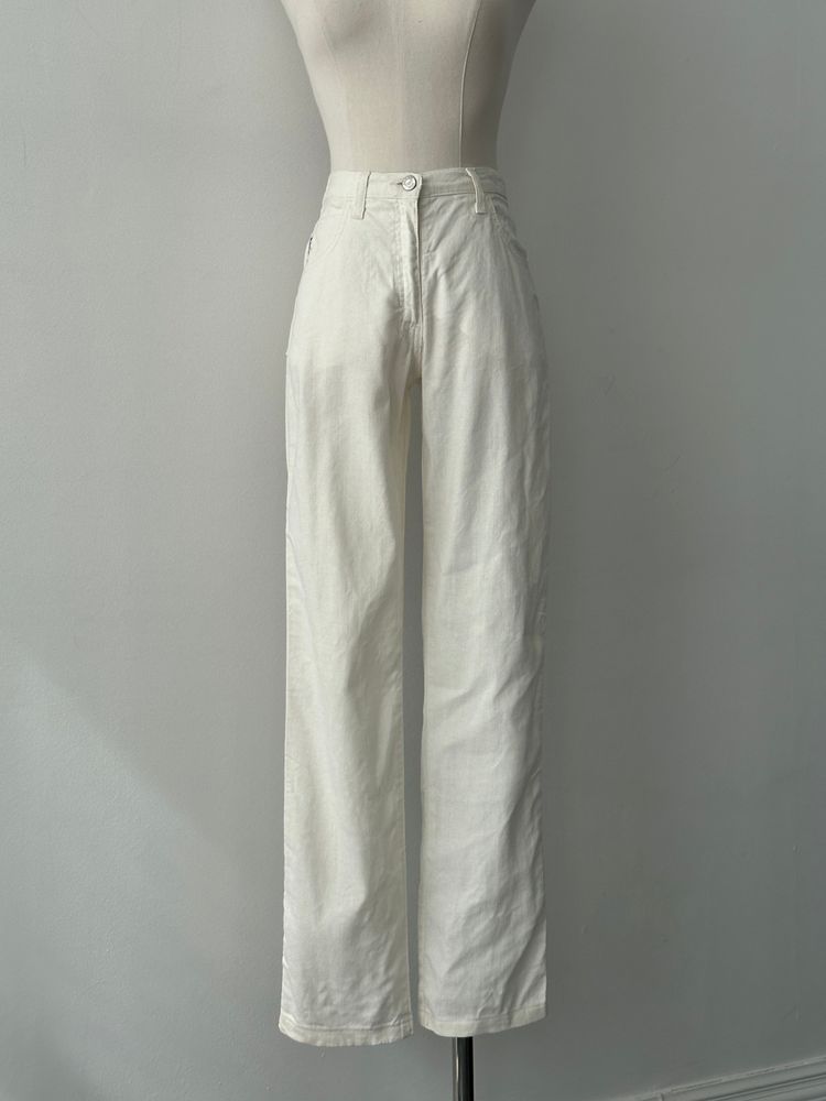 Armani Jeans 1990s Linen Slim Straight Leg Trousers - W26