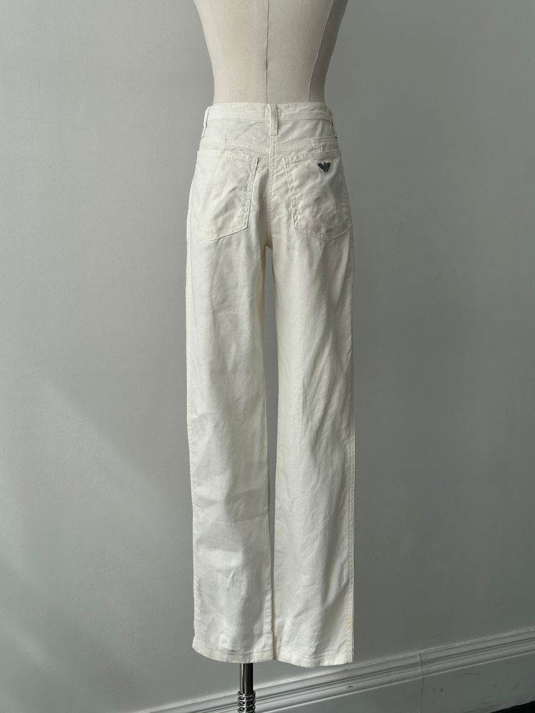 Armani Jeans 1990s Linen Slim Straight Leg Trousers - W26 7