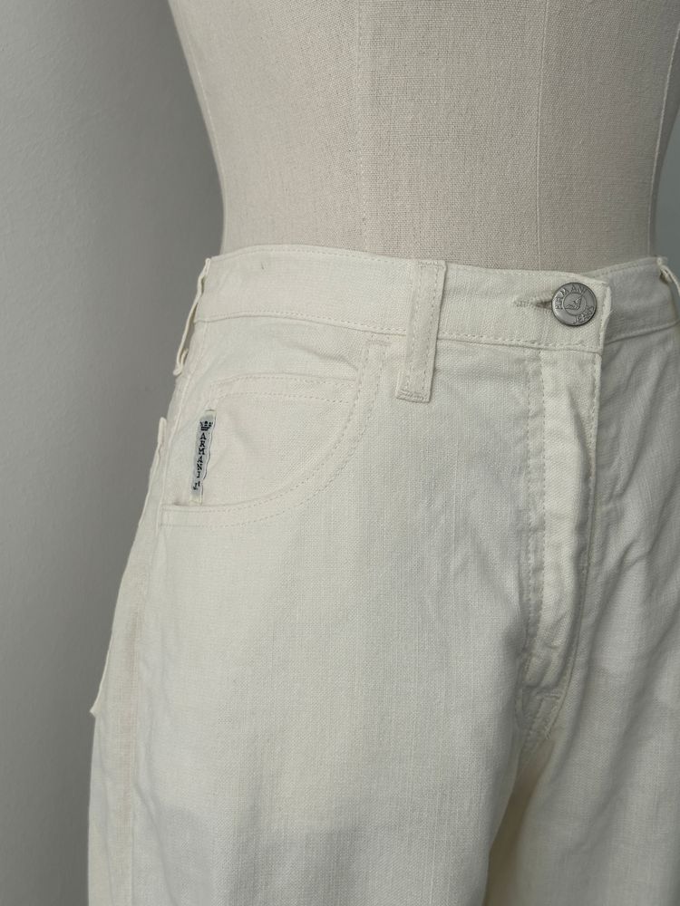 Armani Jeans 1990s Linen Slim Straight Leg Trousers - W26 8