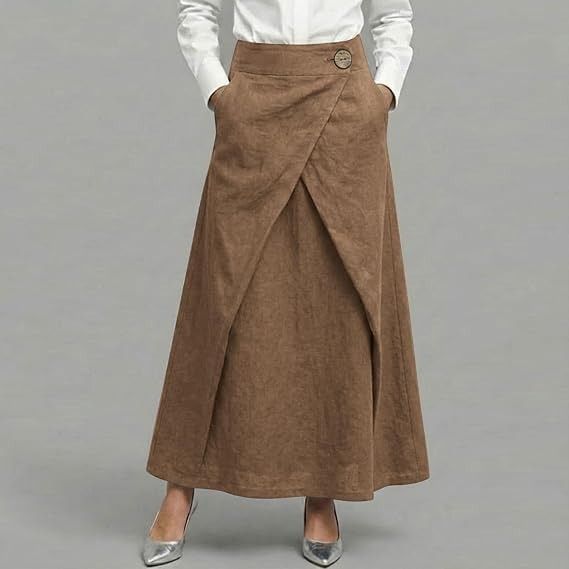 Brown Wrap Maxi Skirt