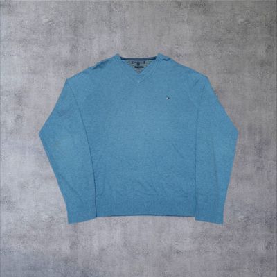 Tommy Hilfiger Blue V-Neck Sweater (XXL)