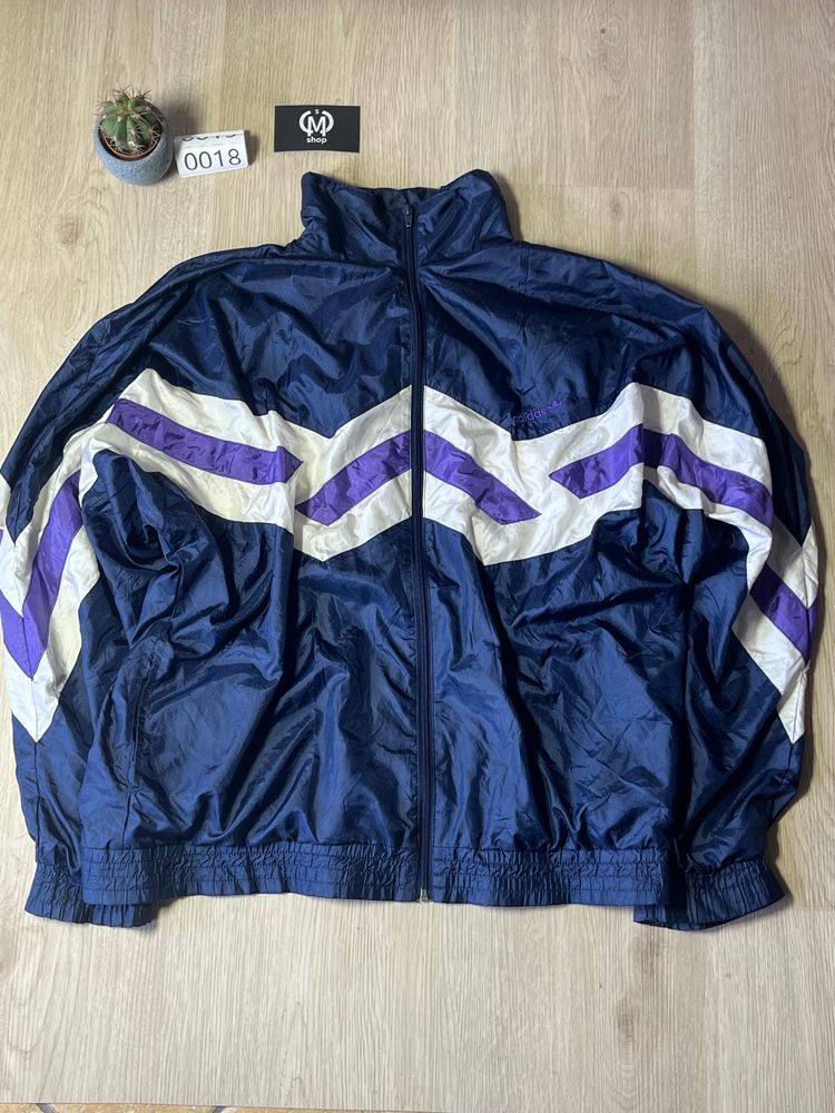 Adidas Navy Blue And Purple Windbreaker Jacket