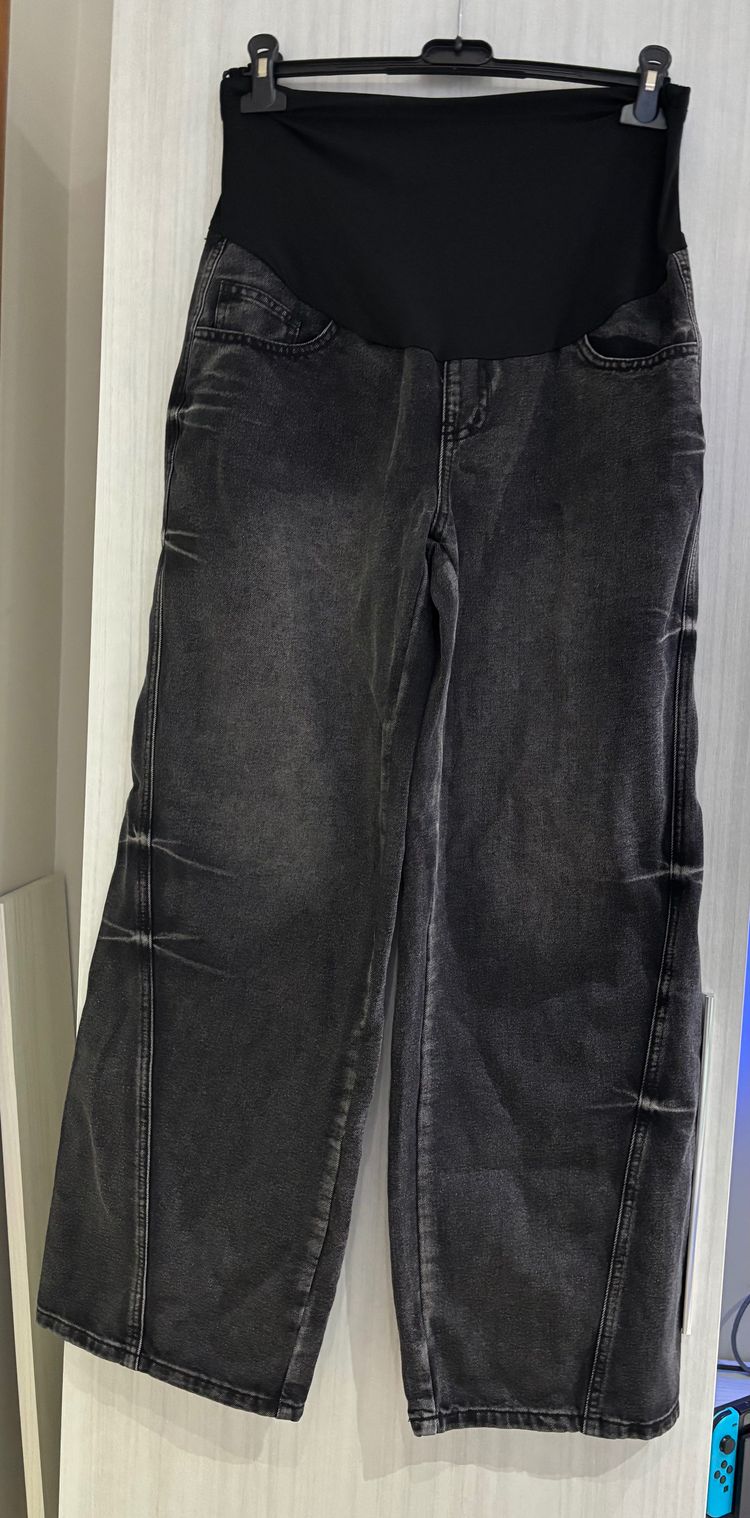 SHEIN black maternity jeans with elastic waistband product image