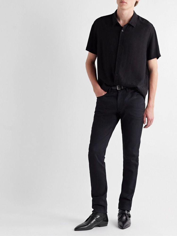 Saint Laurent Paris Black Stan 15 Buckled Leather Boots imagen 7