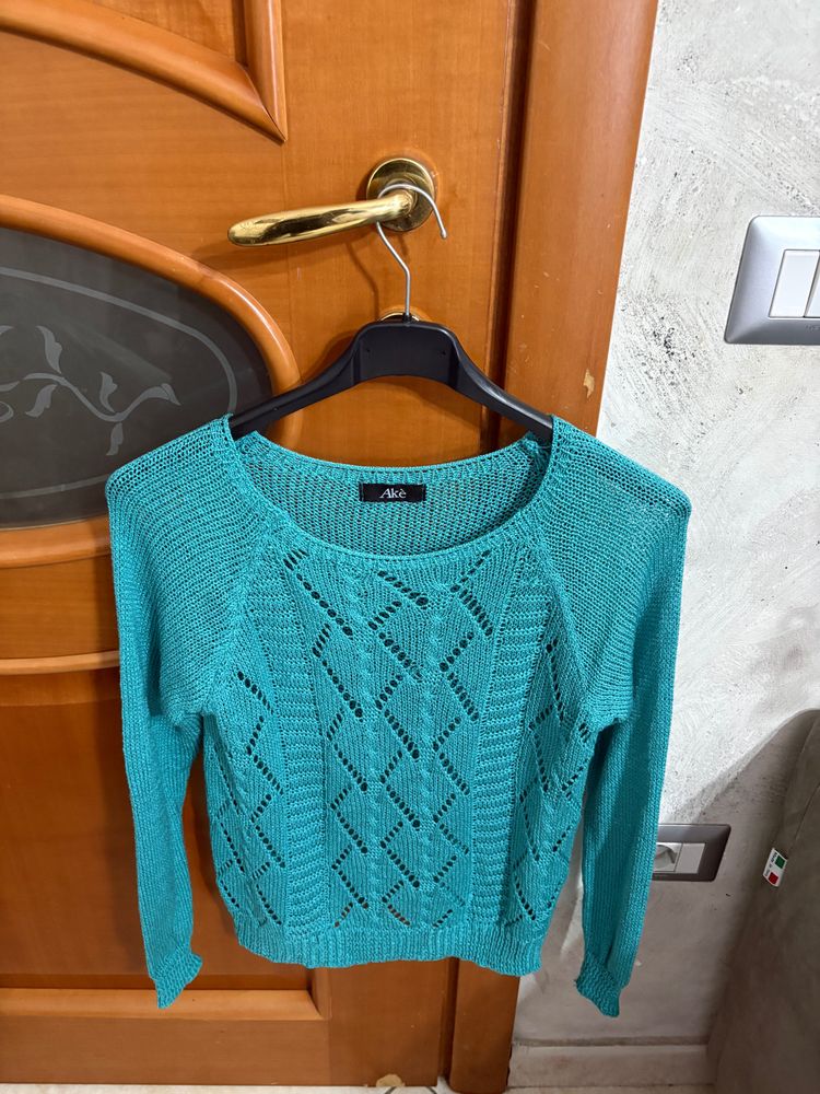 Akè Turquoise Knitted Sweater 2