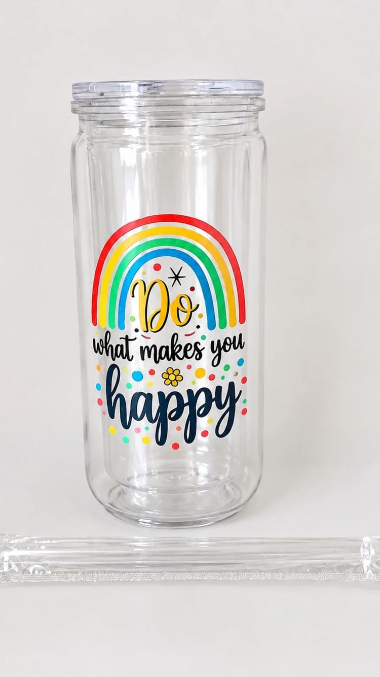 Clear Tumbler With Straw image 1