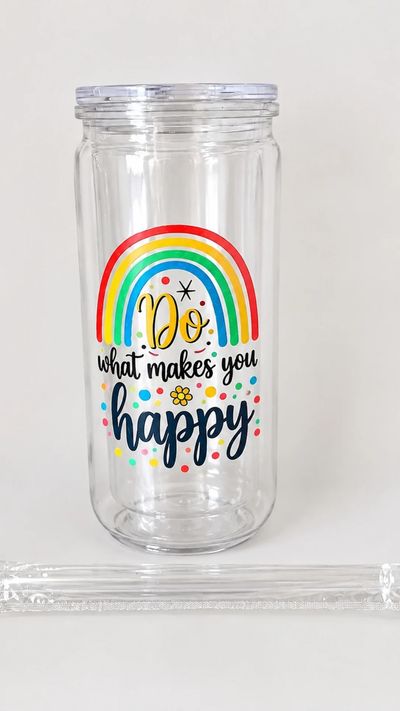 Clear Tumbler With Straw