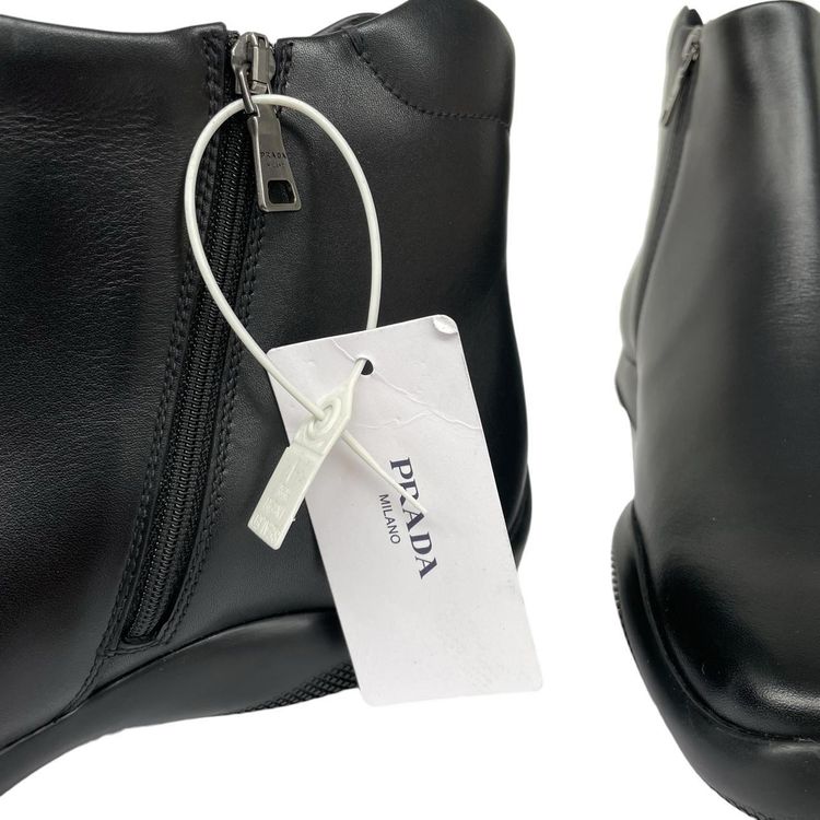 Prada Calfskin Leather Toblach Ankle Boots UK 9 obraz 7