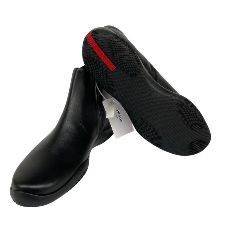 Prada Calfskin Leather Toblach Ankle Boots UK 9 obraz 4