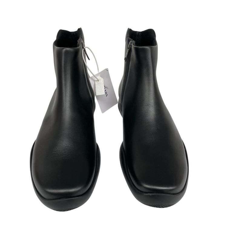 Prada Calfskin Leather Toblach Ankle Boots UK 9 obraz 8