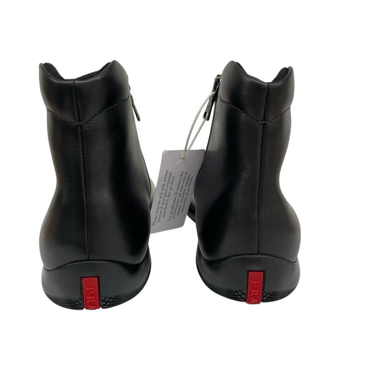 Prada Calfskin Leather Toblach Ankle Boots UK 9 obraz 3