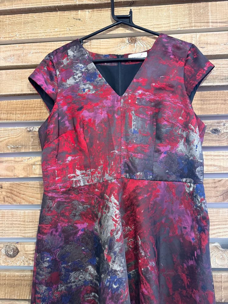 Per Una shift dress. Watercolour/abstract pattern. Evening/ summer/ office/ wedding. Size 16 image 7