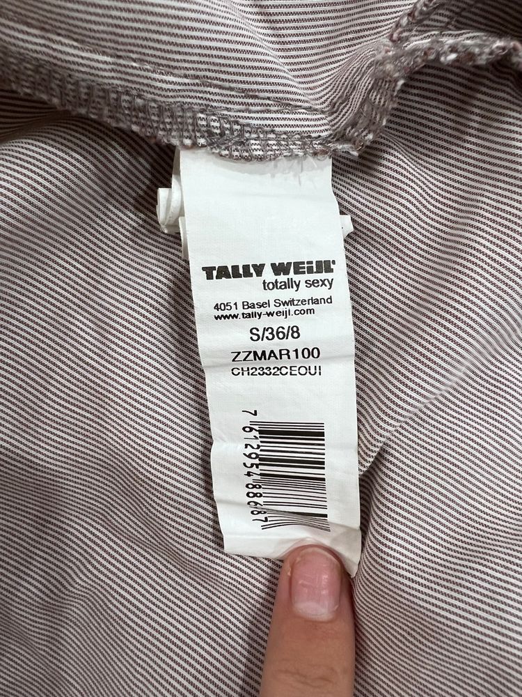 back to school drop | small grey and brown striped tally weijl shirt dress imagen 9