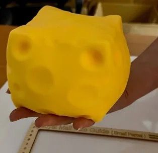 Large Cheese Cube Squishy 8 × 8× 8cm Latest Craze