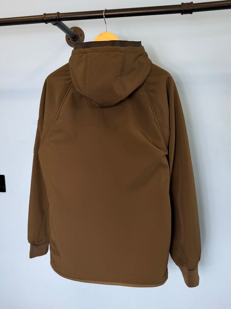 Large C.P. Company Khaki Green Shaggy Fleece Lined Soft Shell Jacket image 6