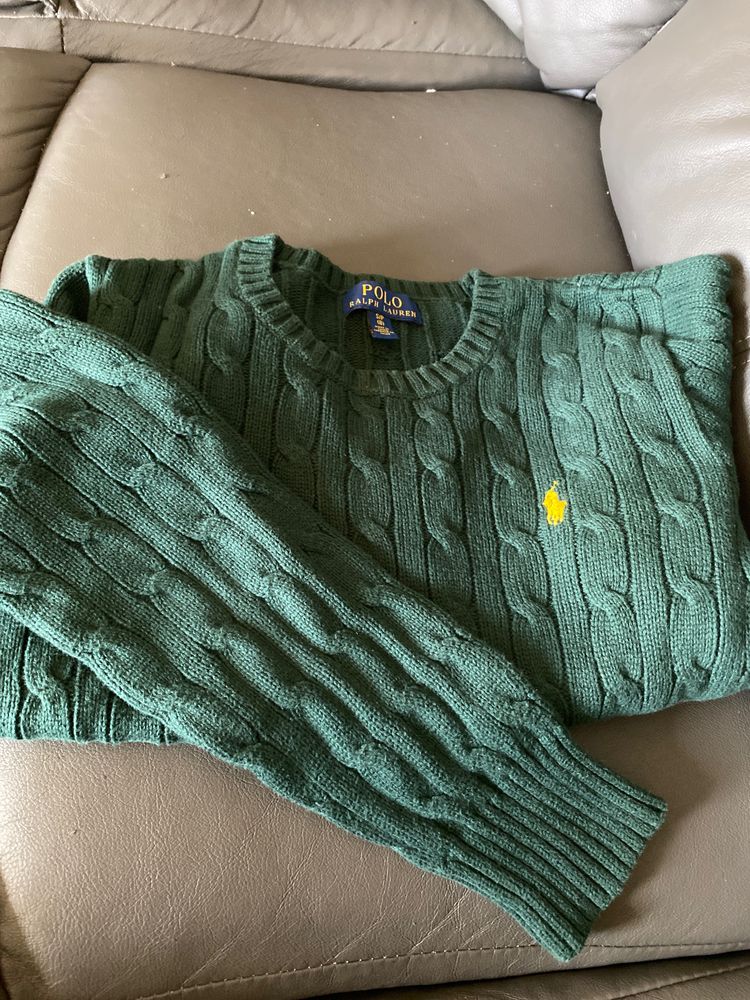 Polo Ralph Lauren Green Cable Knit Sweater 8years image 1