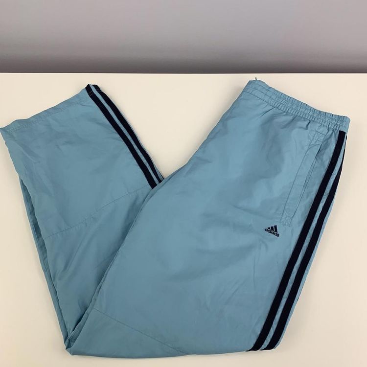 Adidas Adidas baby blue joggers with spellout on the bum product image