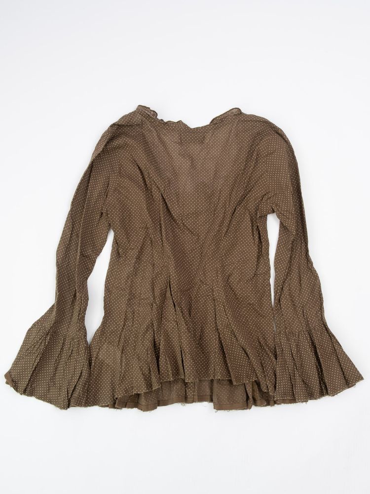 OLIVE BROWN POLKA DOT PEPLUM BLOUSE image 10