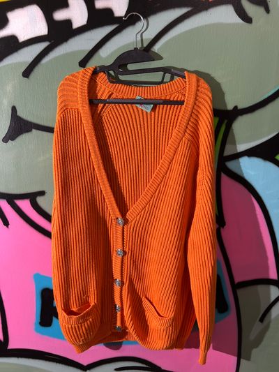 Orange Ribbed Cardigan Kenzo
