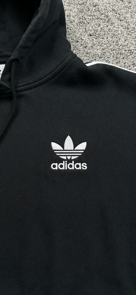 Adidas Black Cropped Hoodie image 3