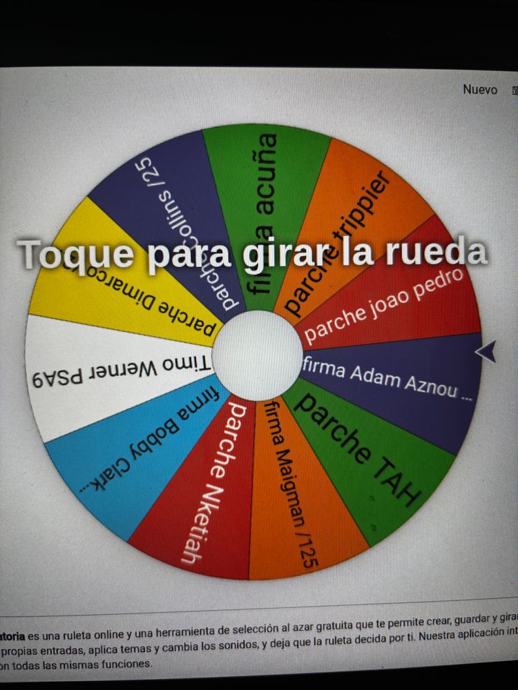 2 tirada ruleta firmas o parches