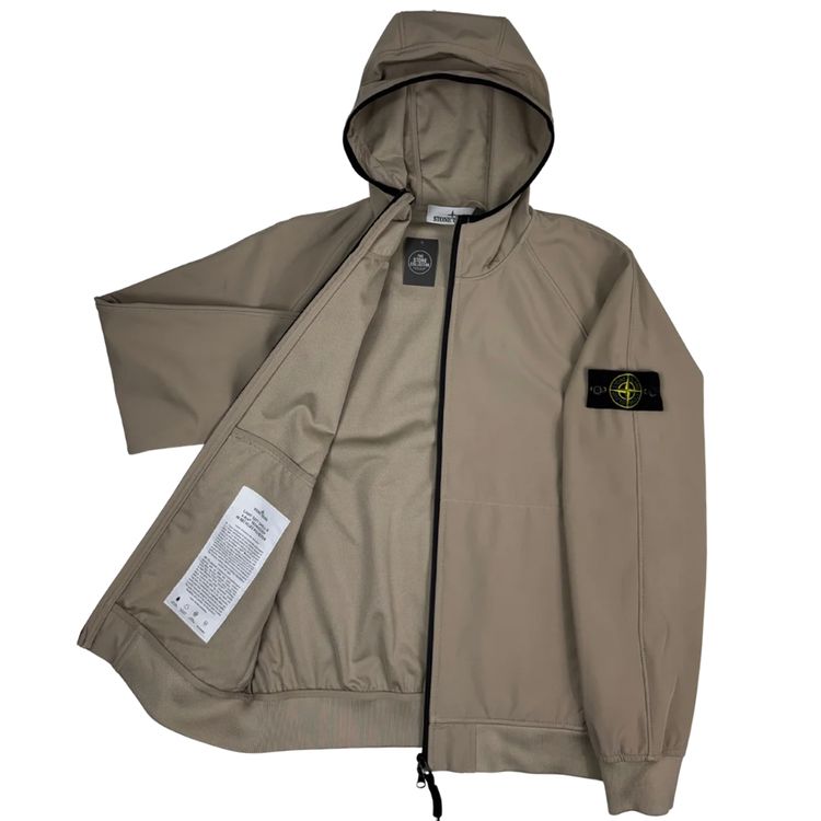 Chaqueta Stone Island Light Soft Shell-R e.dye Technology in Recycled Polyester beige - talla M imagen 4