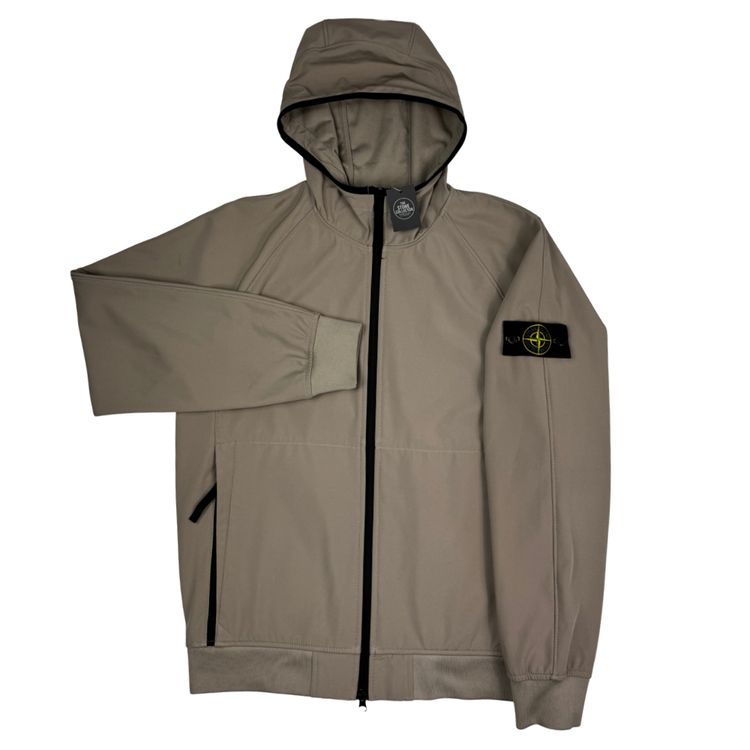 Chaqueta Stone Island Light Soft Shell-R e.dye Technology in Recycled Polyester beige - talla M image 1