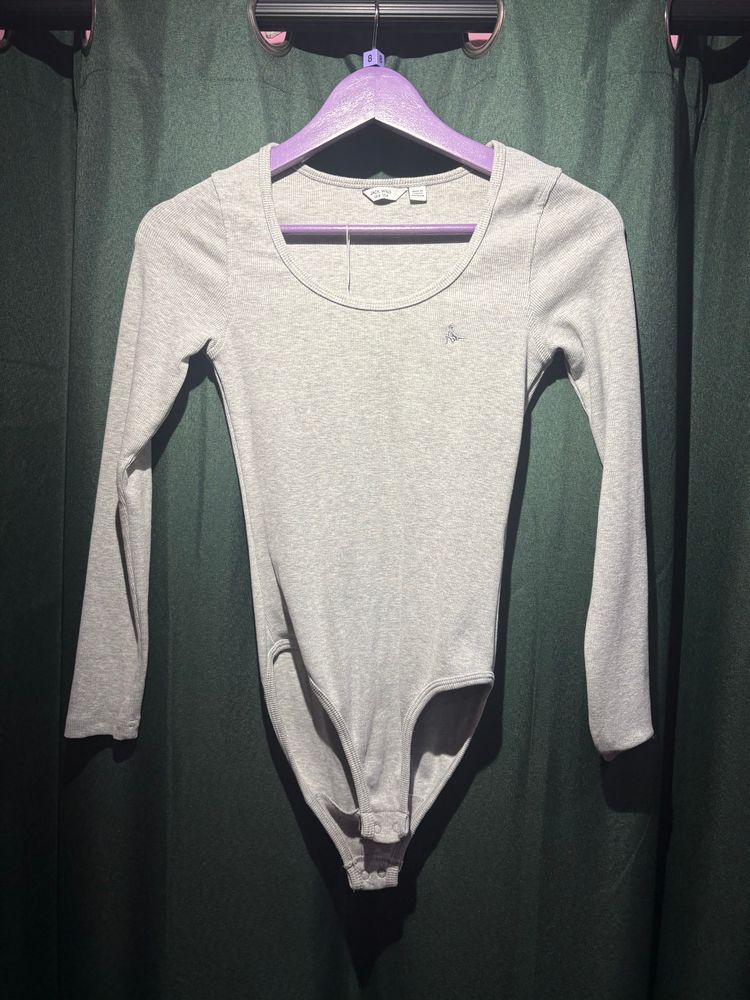 Jack Wills Grey Long Sleeve Bodysuit