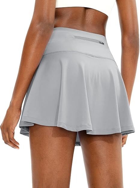 Grey Athletic Skort With Inner Shorts And Pockets imagen 3
