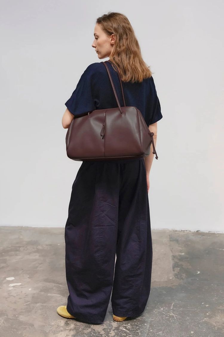 Immagine di Brown Leather Tote Bag 3