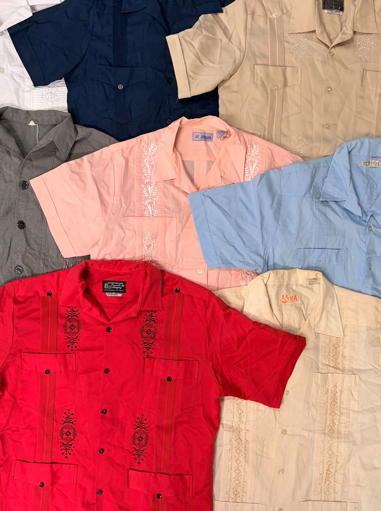 30 x CUBAN PANAMA STYLE SHIRTS GRADE A/B image 1