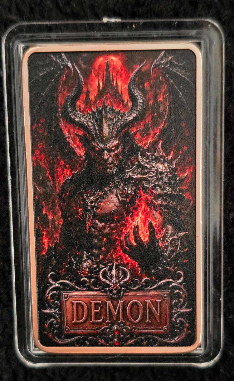 DEMON  1oz copper bar in capsule image 1