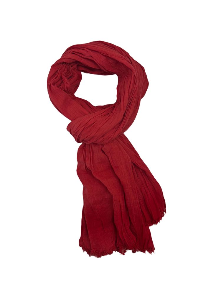 Closed Red Overdye Check Scarf image 1