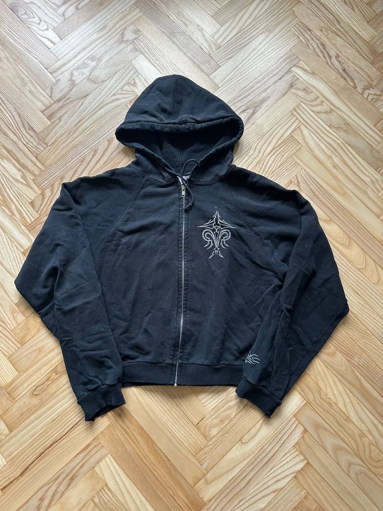 Black Zip-Up Hoodie tribal