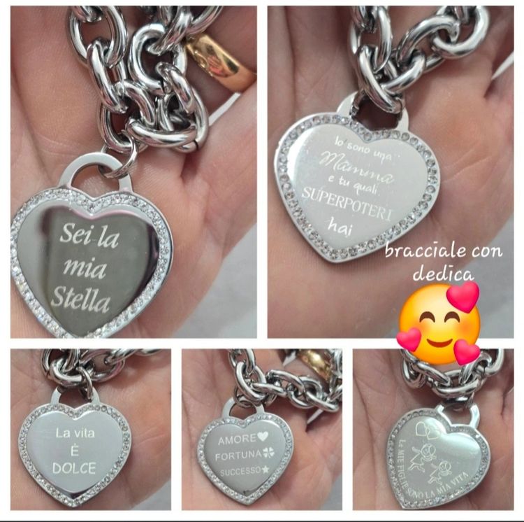 Steel bracelet with an inscription