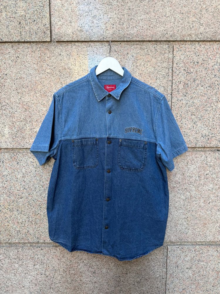 Supreme Denim Short Sleeve Shirt L